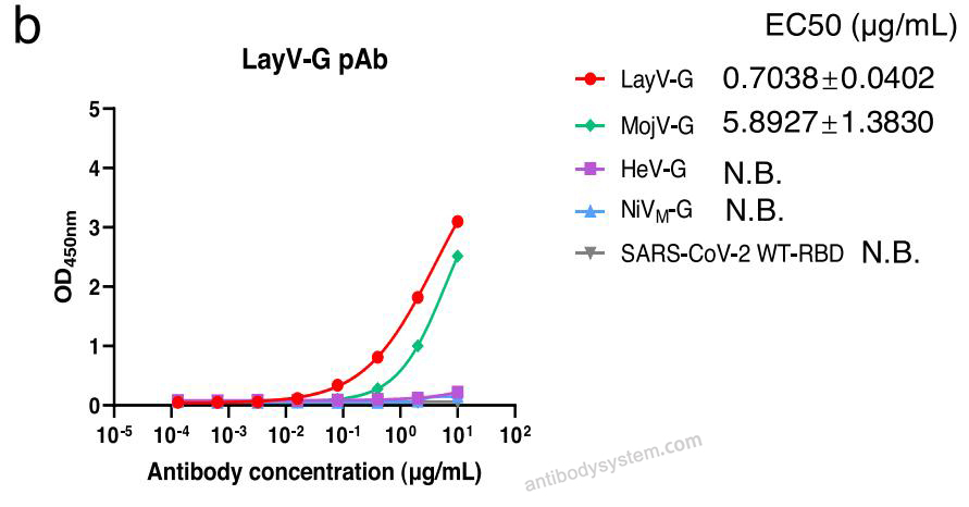 Bioactivity for Anti-Langya virus/LayV G/Glycoprotein Polyclonal Antibody ?>